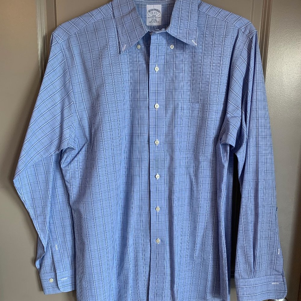 Brooks Brothers Blue Plaid Button Down Shirt